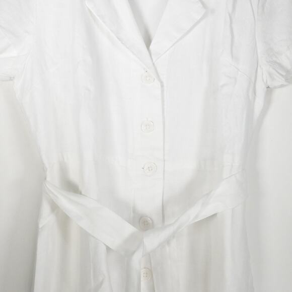 NWOT Quince European Linen Button Front Dress Bohemian White Small 4054-82 - Picture 6 of 12